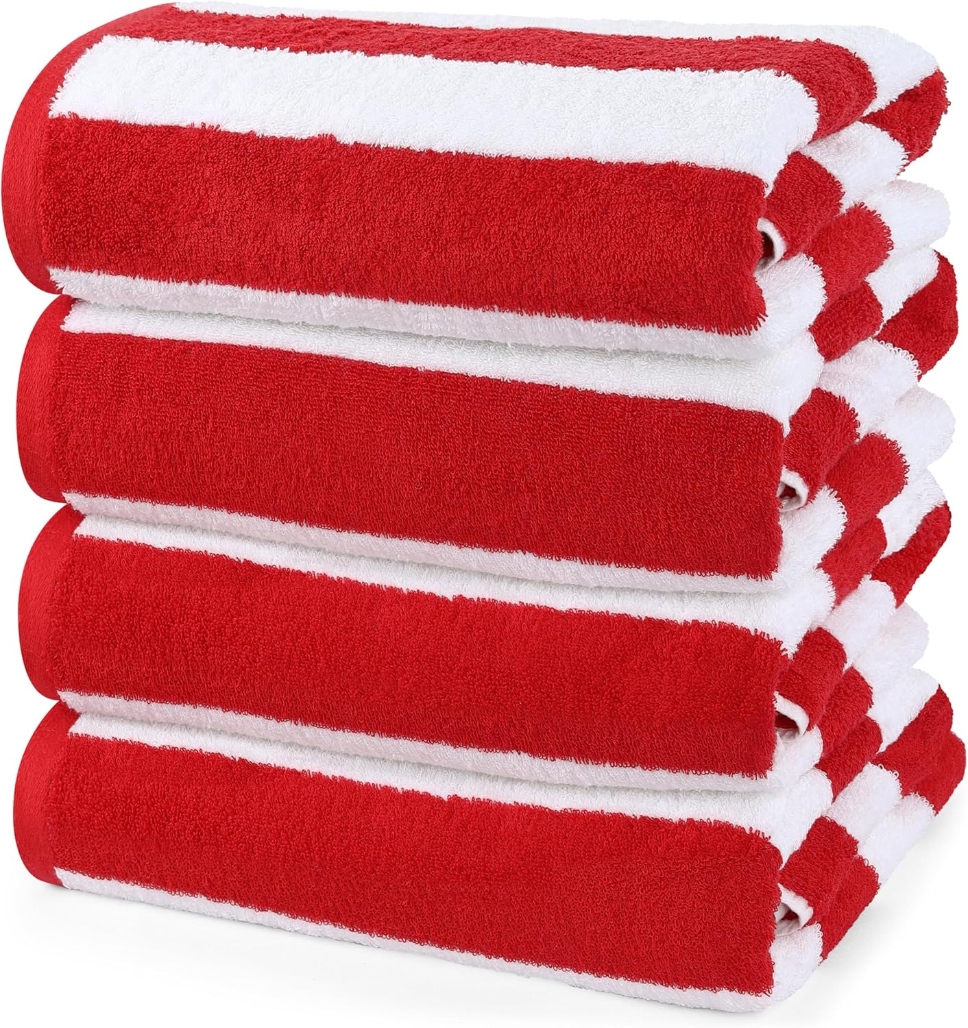 Oversized Cabana Stripe Beach Towels Set of 4, 30 by 60 in