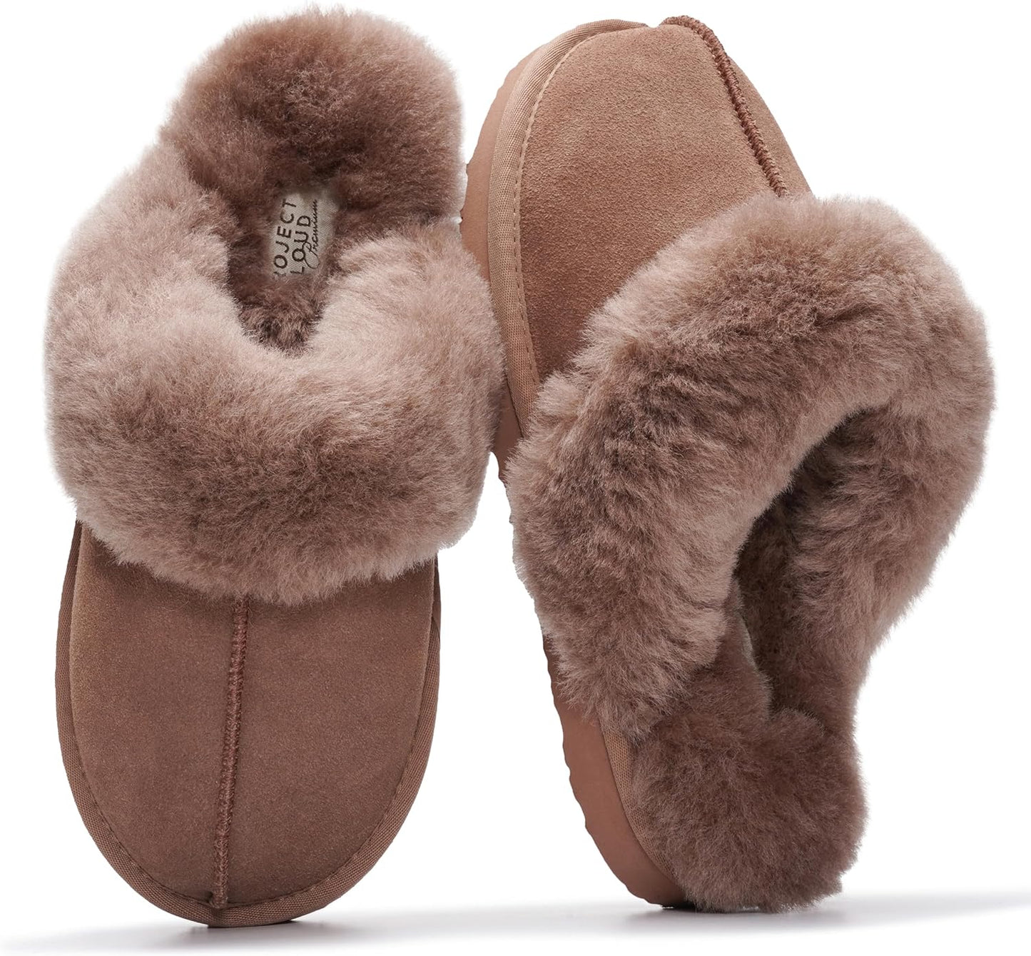 Genuine Leather Slippers for Women with Cozy Fur Lining