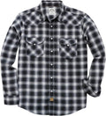 Dubinik Flannel Shirt for Men Western Pearl Snap Plaid (Style 13V2)