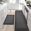 Charcoal Kitchen Rugs and Mats Set of 2 24x36 + 24x60 - Absorbent