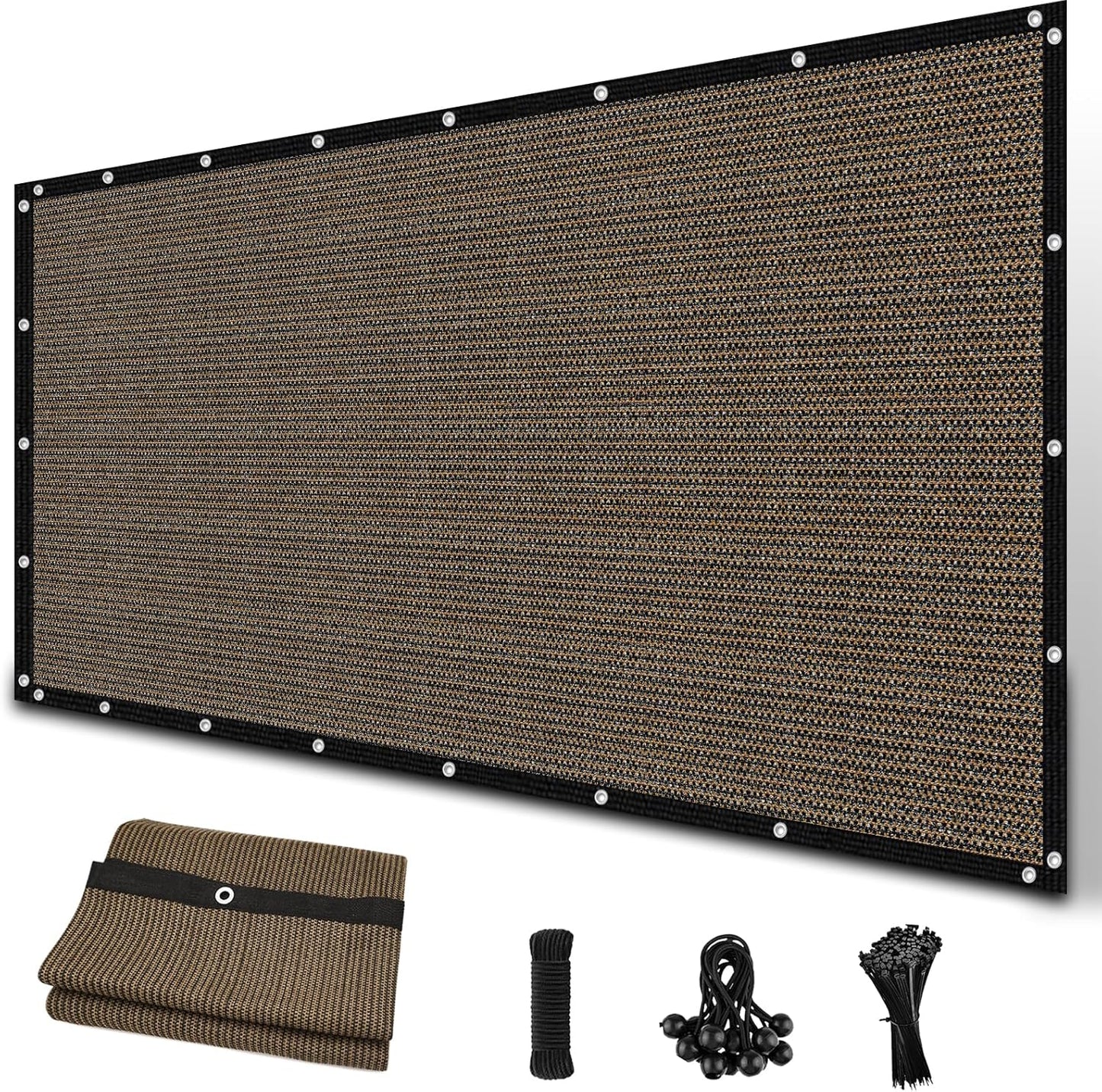 90% Sun Shade Cloth for Pergola Replacement Canopy, Mocha