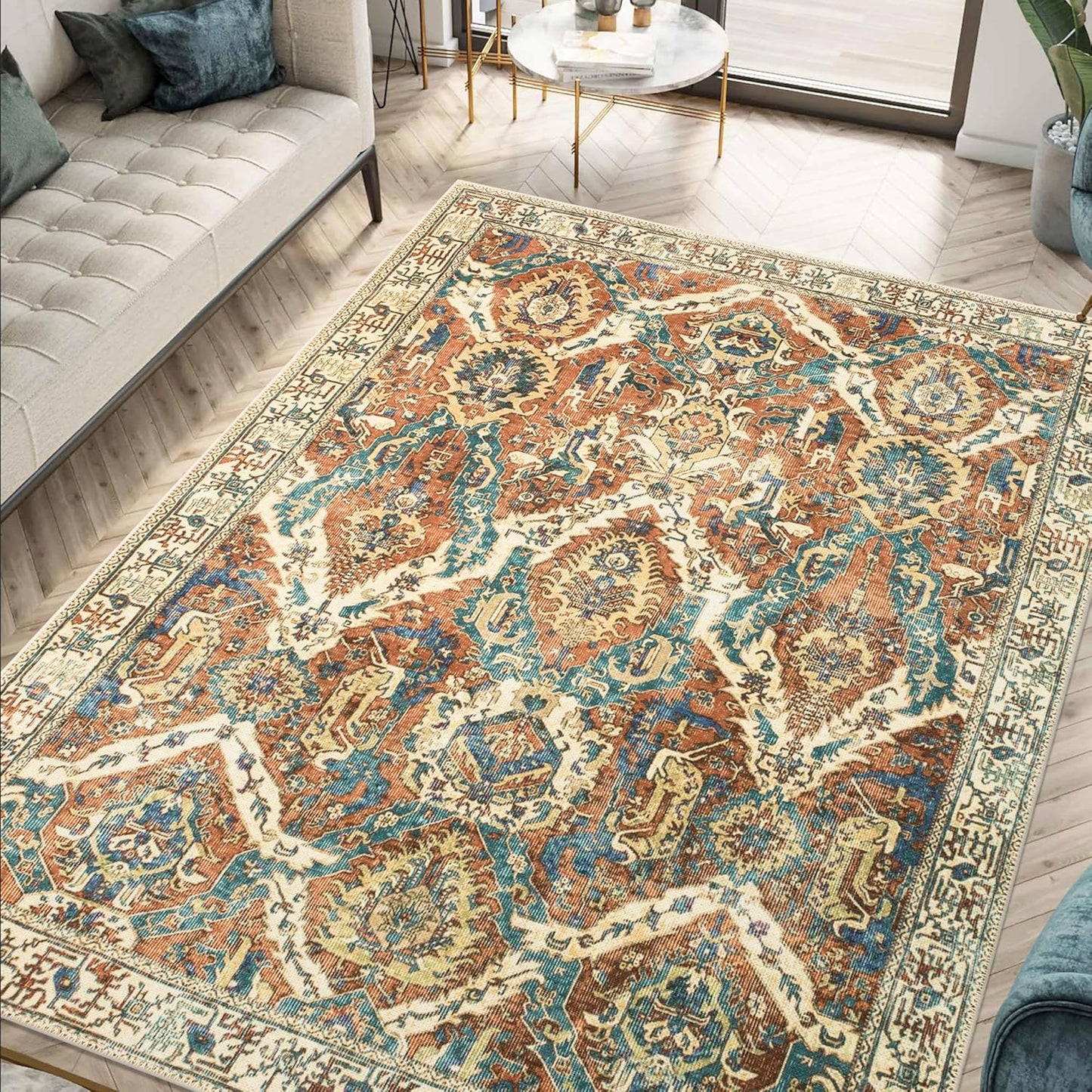 Keen Home Design 6x9 Rug - Vintage Machine Washable Area Rug