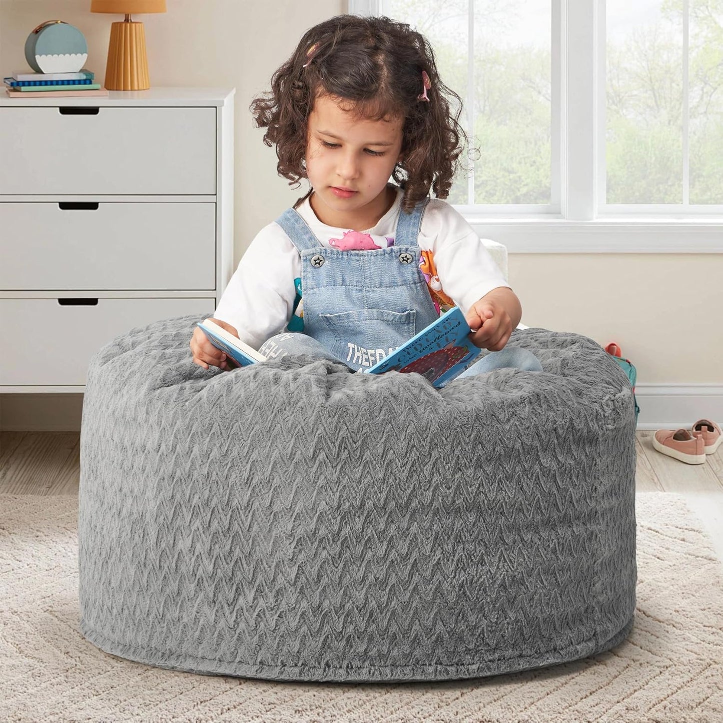 Hobestluk 2.5FT Bean Bag Chair with Memory Foam for Kids