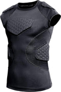 Youth Football Padded Shirt with 5-Pad Chest and Rib Protection