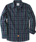 Dubinik Mens Button Up Long Sleeve Plaid Shirt - Comfortable Cotton at