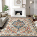 Ultra-Thin Washable Area Rug 5x7 - Vintage Low Pile Comfort