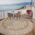 Pauwer Waterproof Outdoor Rug 8ft Reversible Floral Patio Rug