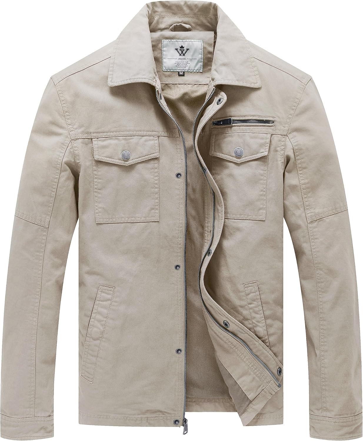 WenVen Men's Casual Canvas Cotton Military Lapel Jacket Review