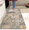 Boho Kitchen Rugs Set 2 Memory Foam Anti-Fatigue Runner - Cushioned