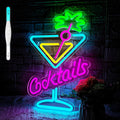 Cocktails Neon Sign LED Neon Light for Bar and Party - Dimmable USB