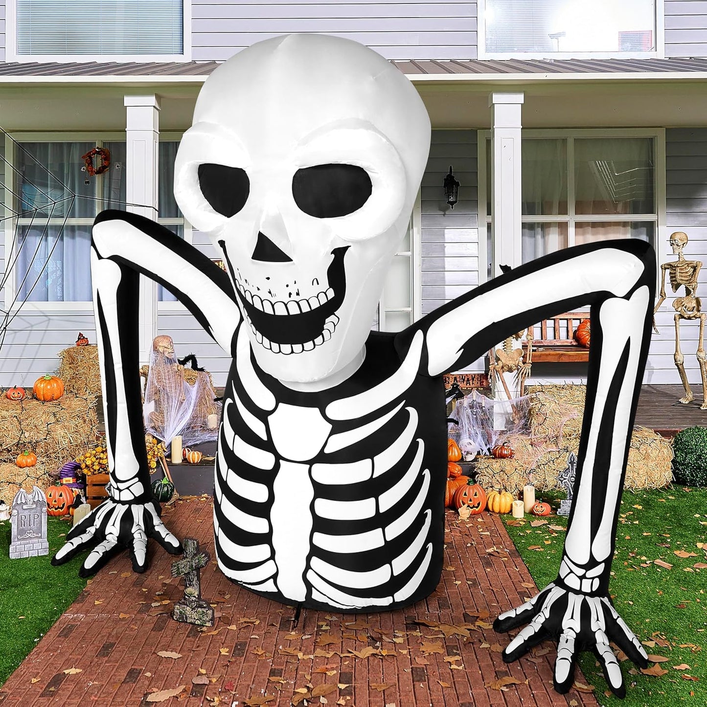 5.5 FT Long Halloween Inflatables Skeleton Decor for Yard