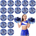 Cheerleading Pom Poms 50 Pack Blue Silver - Durable Metallic Handles