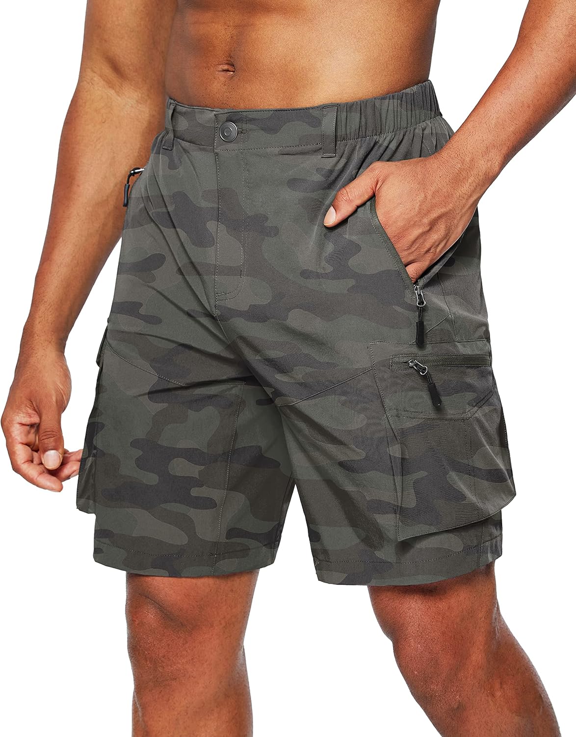 Pudolla Men's Hiking Cargo Shorts for Outdoor Travel and Fishing