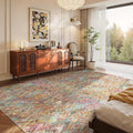 5x7 Washable Area Rug Floral Boho Vintage Rug - Soft Low Pile