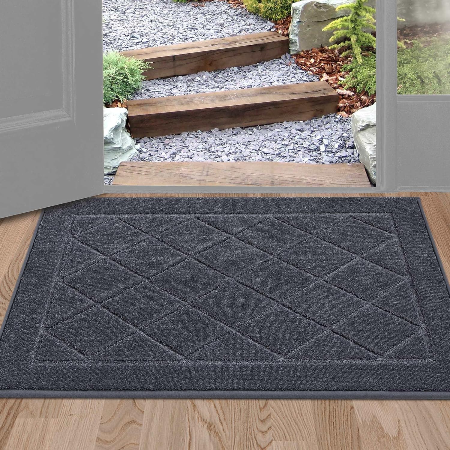 BEQHAUSE Dirt Trapper Door Mat for Muddy Shoes & Paws