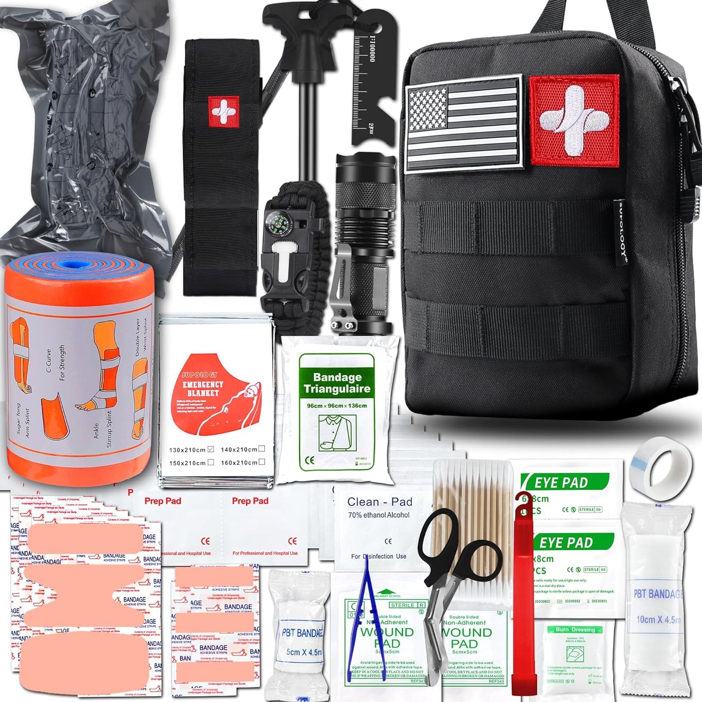 SUPOLOGY Emergency Survival First Aid Kit - Tactical IFAK for Any Situation