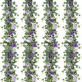 Artificial Eucalyptus Rose Garland 4 Pack - Realistic Purple Floral