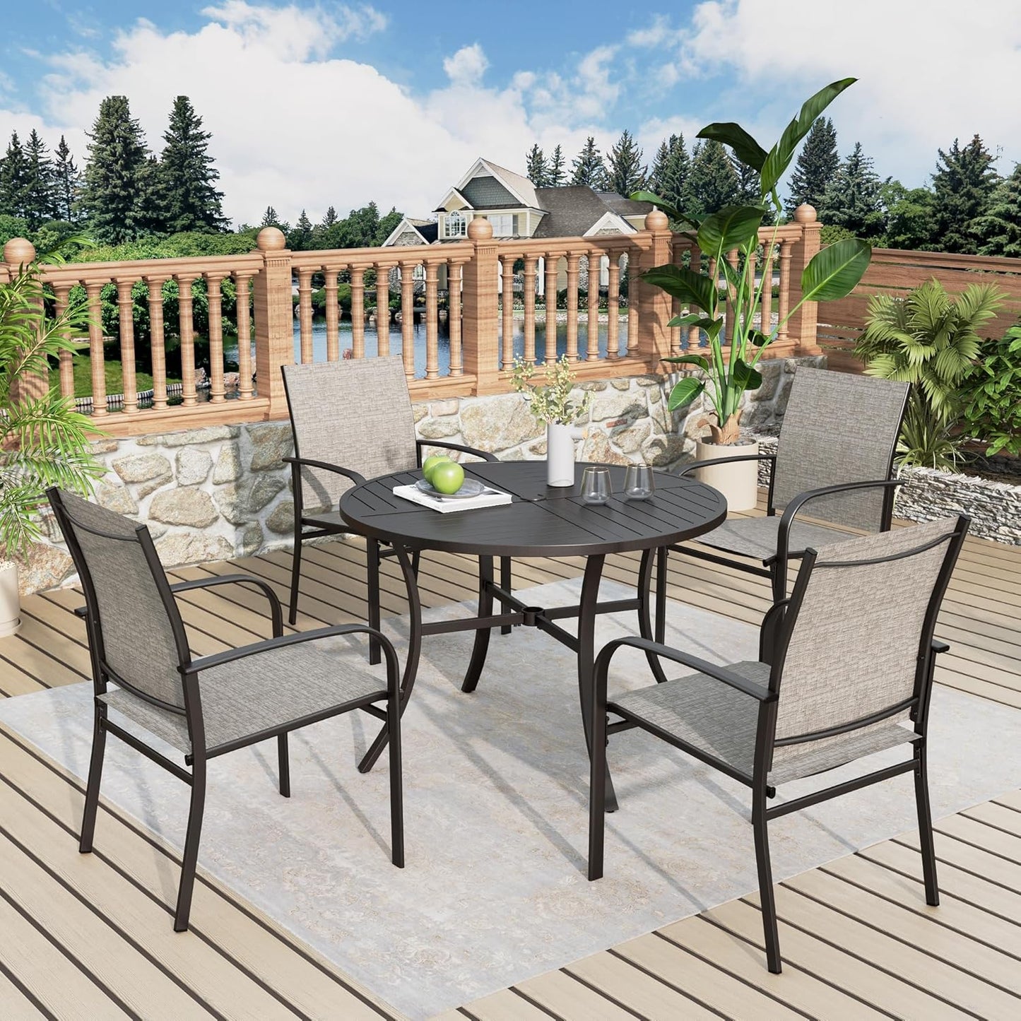 Patio Table and Chairs Set for 4 - 5-Piece Outdoor Dining Set