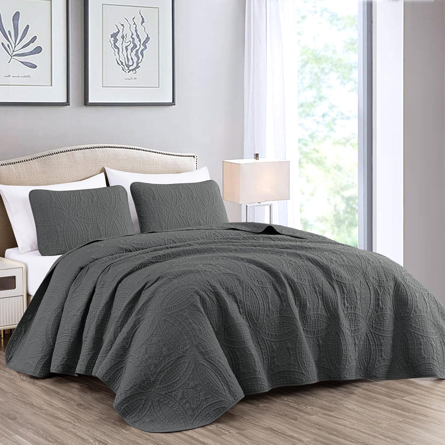 Oversized Bedspread Set for Queen Beds by Chezmoi Collection