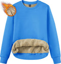 Women's Sherpa Fleece Lined Crewneck Sweatshirt - Warm Casual Top