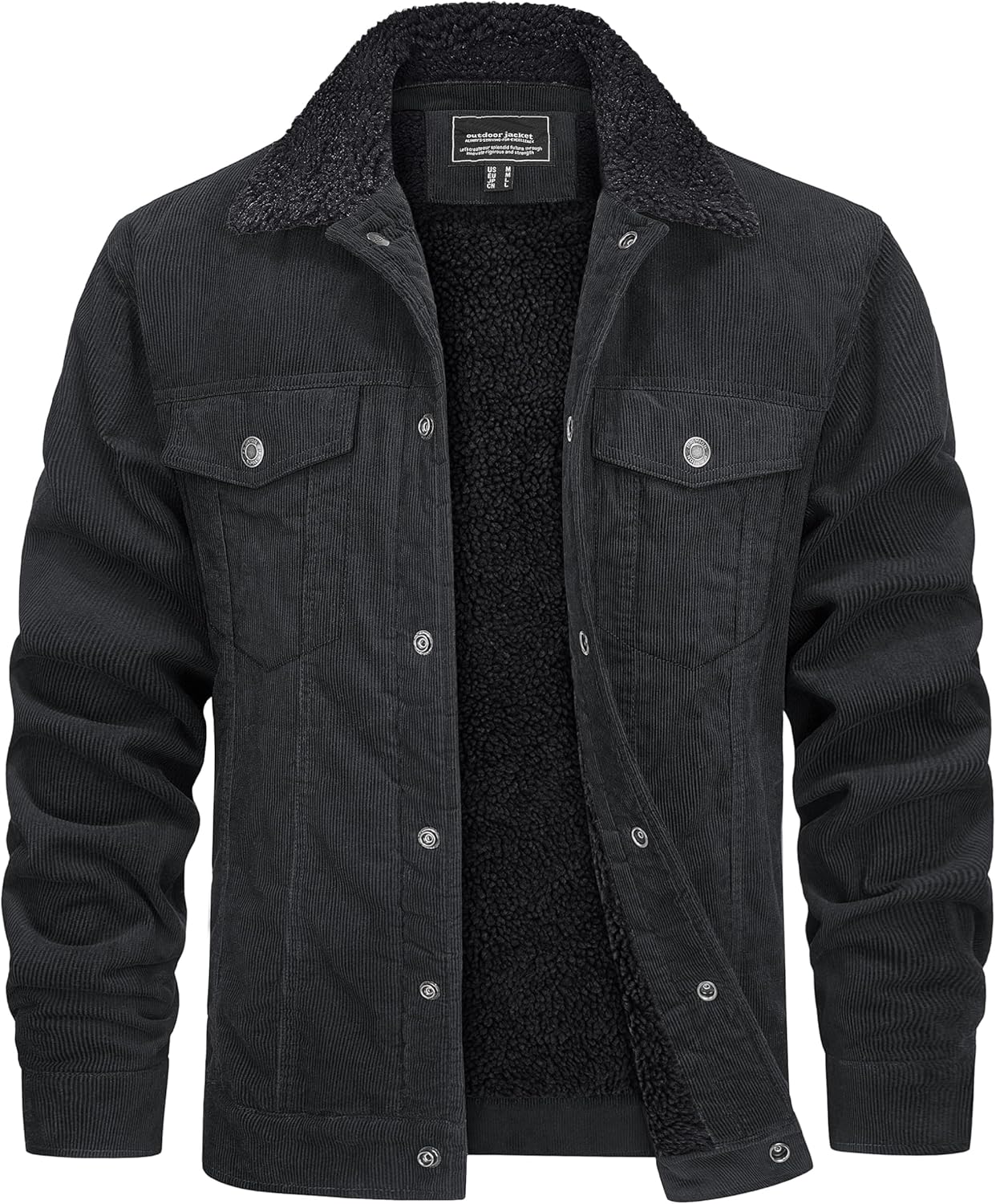 TACVASEN Men's Corduroy Jacket: Warm Sherpa Lined Winter Coat