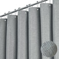 BTTN Extra Long Grey Linen Texture Shower Curtain, W72xH84 - Heavy