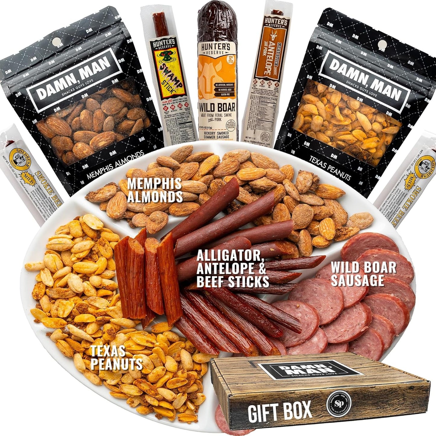 Beef Jerky Gift Basket for Men - Unique Snacks for Dads