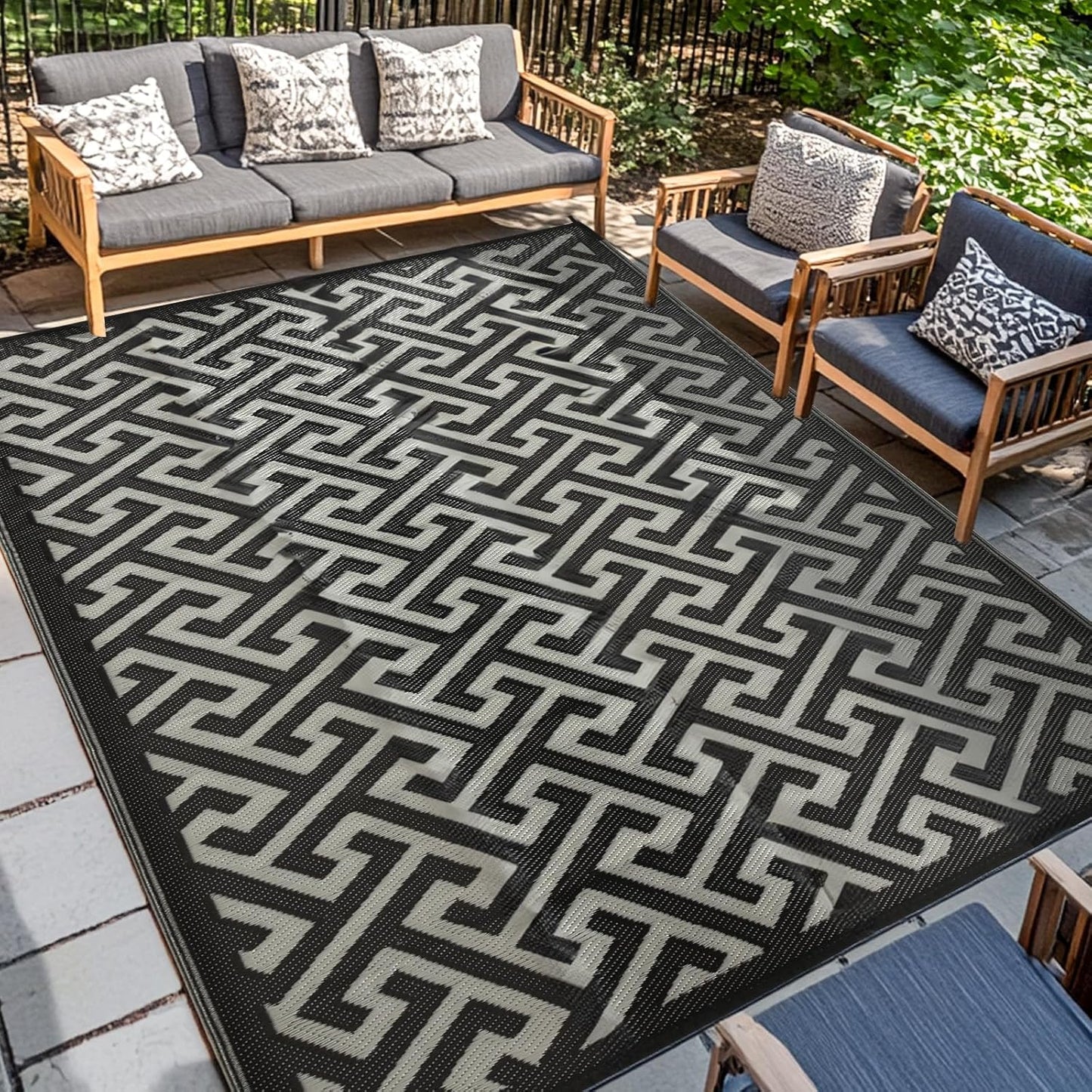 Waterproof Outdoor Rug 9x12 ft for Patio, RV, and Beach Use