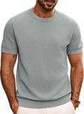 Mens Casual T-Shirts - Classic Short Sleeve Crewneck Knit Tee