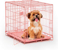 24-Inch Pink iCrate Folding Dog Crate - Secure Small Dog Home