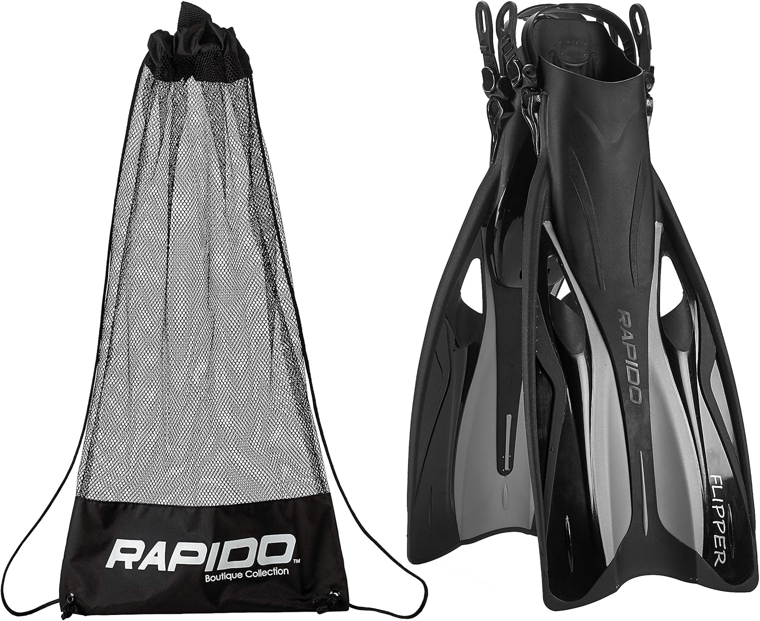 Phantom Aquatics Adjustable Snorkel Fin Set - Easy Packing & Travel
