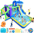 10 in 1 Water Slide Bounce House Shark Inflatable - Backyard Party Fun