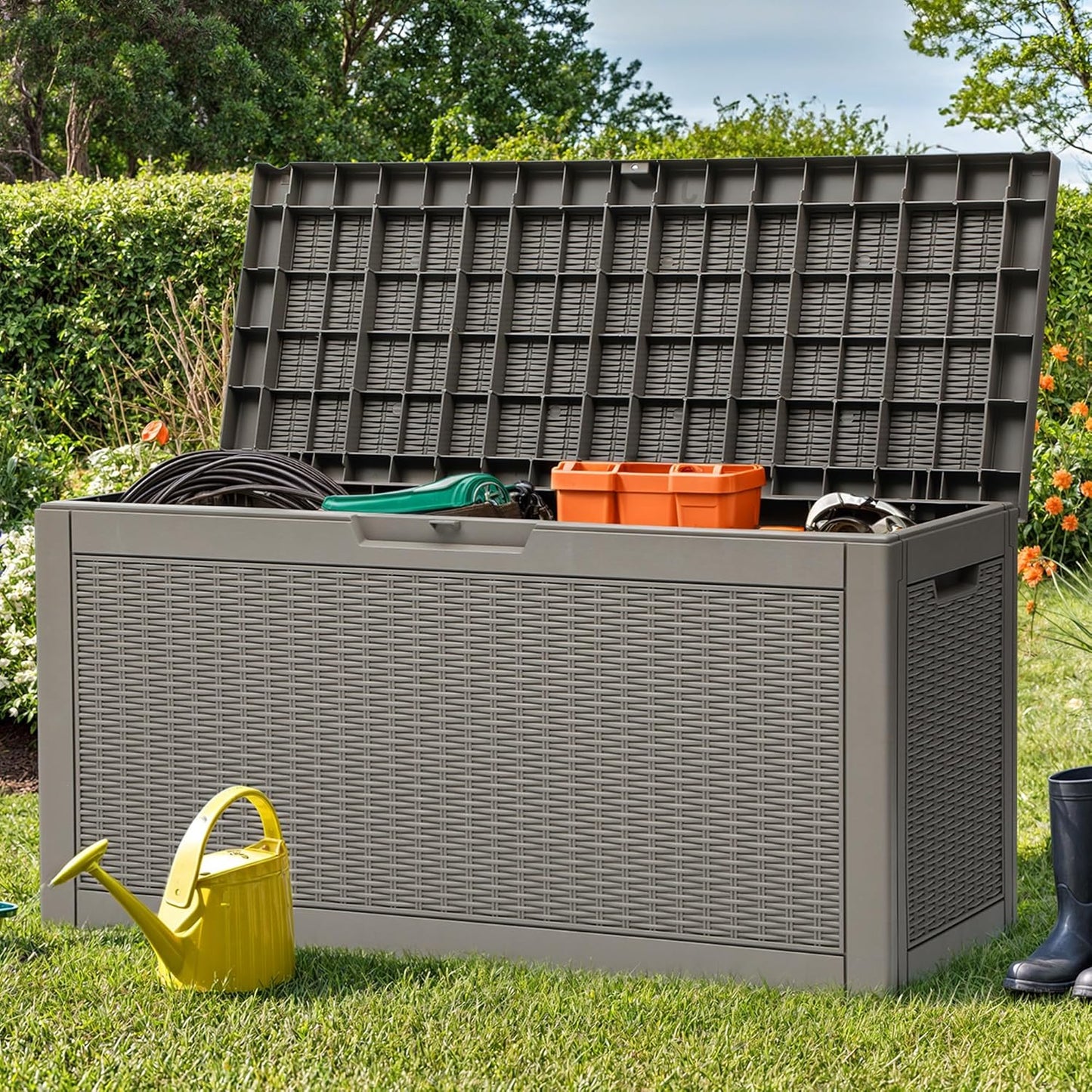 YITAHOME 60 Gallon Resin Deck Box for Outdoor Storage Needs