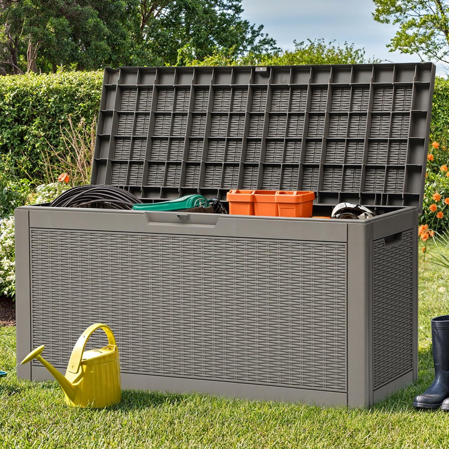 YITAHOME 60 Gallon Resin Deck Box for Outdoor Storage Needs