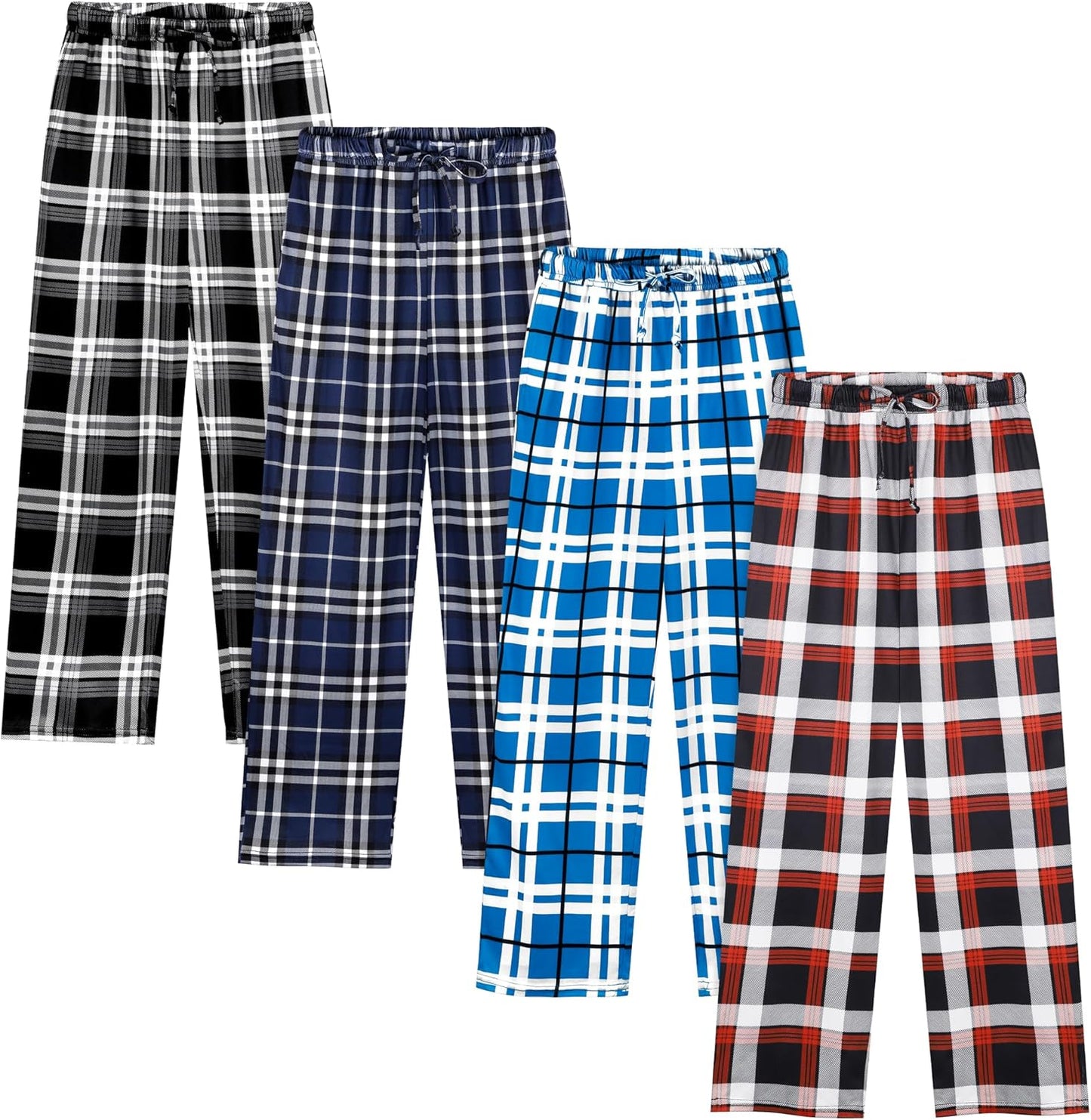Cooraby Boys Plaid Pants with Pockets for Comfortable Sleep