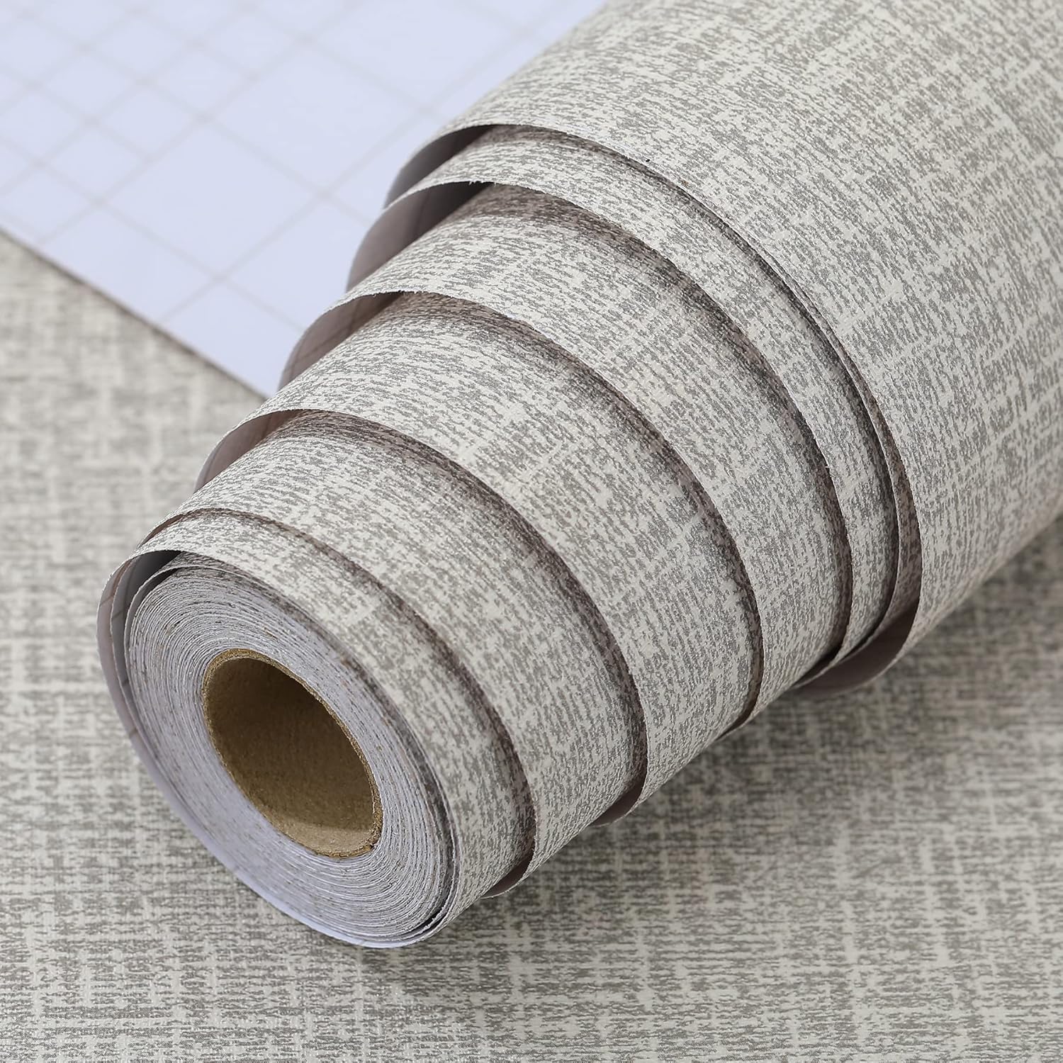 Peel and Stick Wallpaper Grey Grass Cloth for Easy Home Decor
