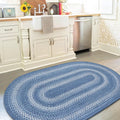 Denim Blue Jute Braided Oval Rug for Cozy Kitchen Decor 20x30
