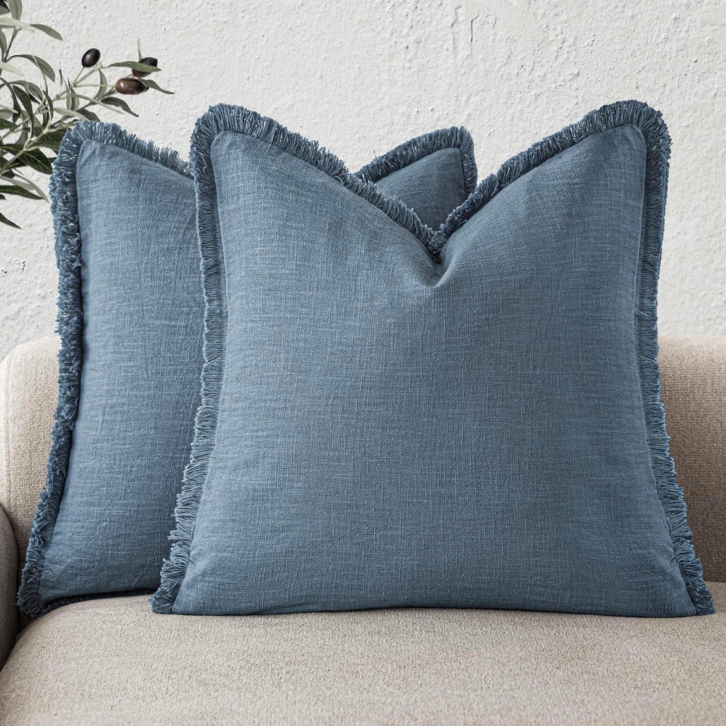 Boho Decorative Linen Fringe Throw Pillow Covers for Cozy Living