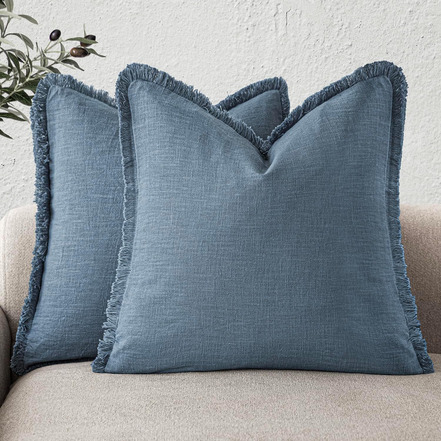 Boho Decorative Linen Fringe Throw Pillow Covers for Cozy Living