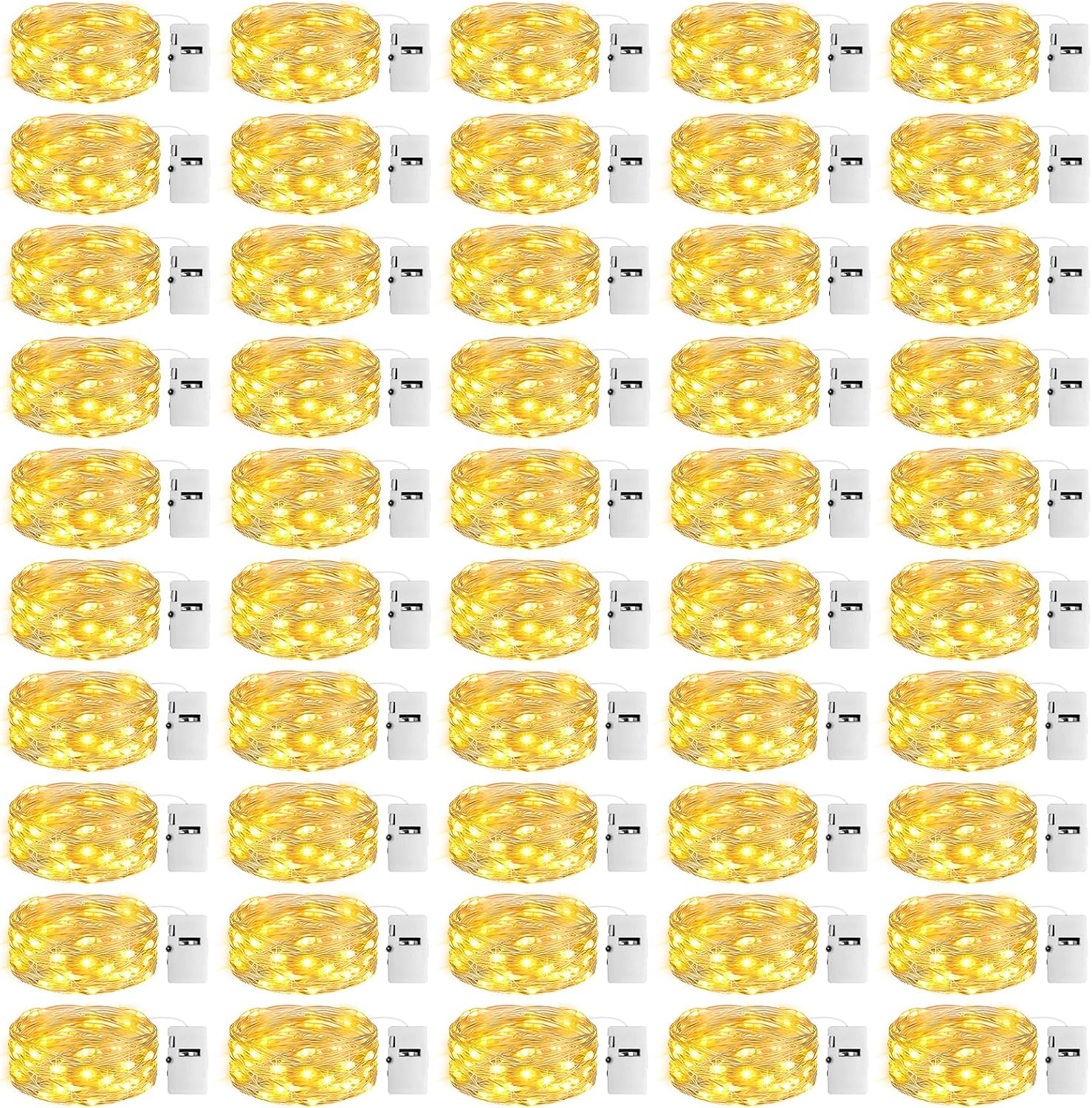 50 Pack Fairy Lights with Timer for Wedding and Home Decor