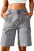 Eddoyee Bermuda Cargo Shorts for Women High Waisted Relaxed Fit