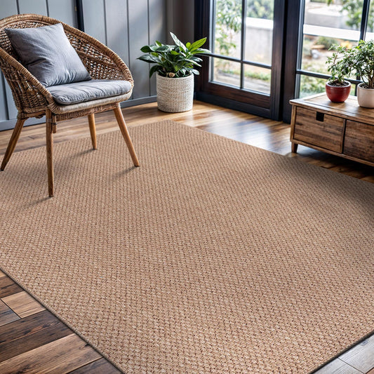 CAMILSON Easy Jute Rug 4x6 for Indoor Outdoor Spaces