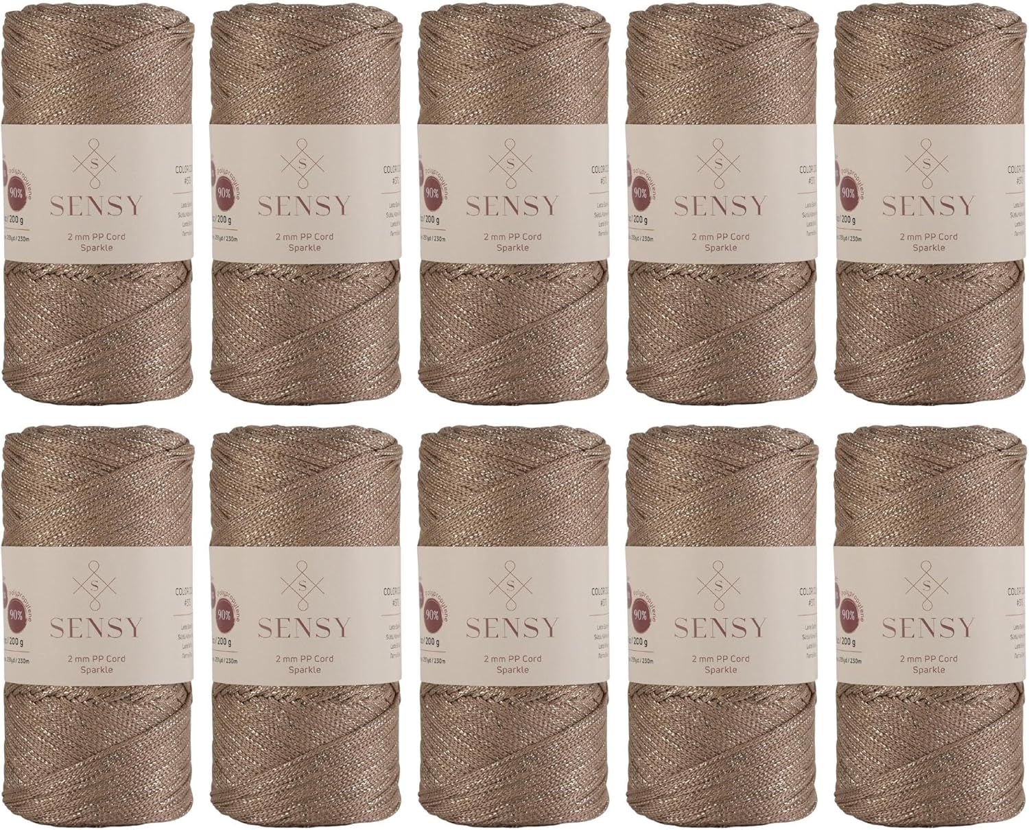 10 Skeins of Sparkle Polyester Rope for Macrame and Crochet