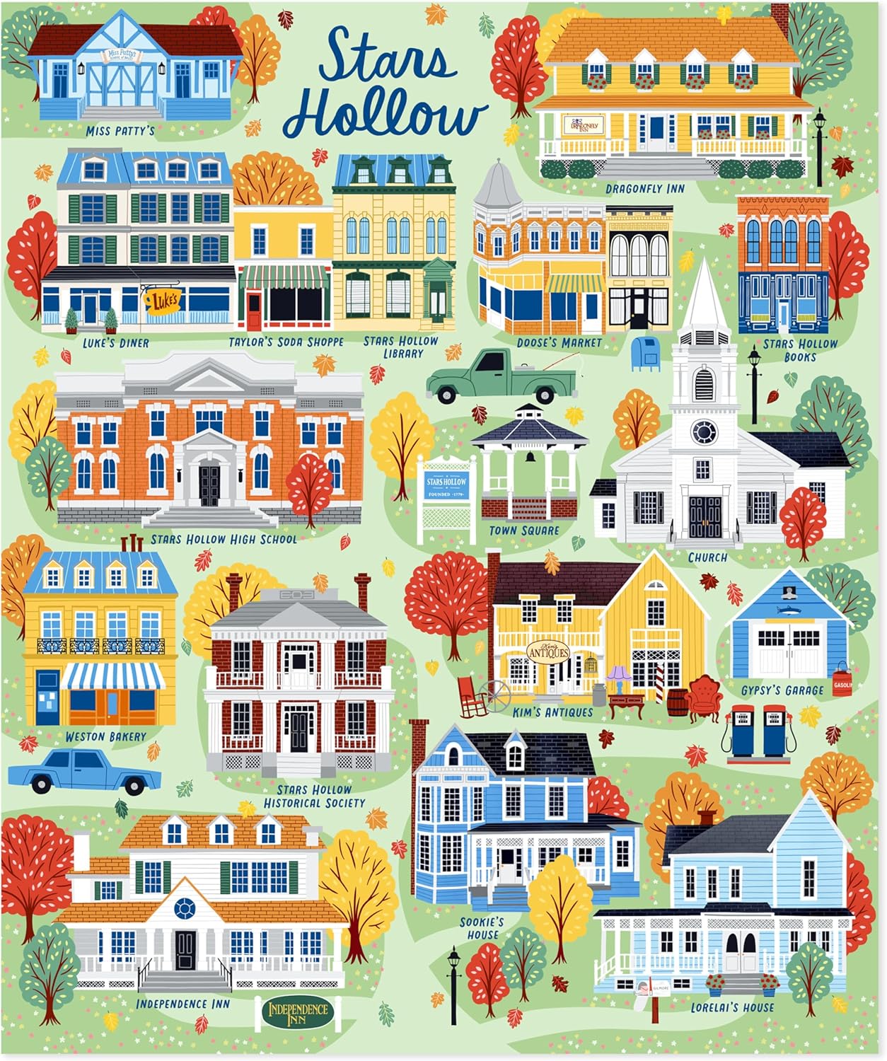 Gilmore Girls Stars Hollow Map Throw Blanket for Cozy Moments