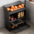 ONG Large Potato Storage Wood Bin - Farmhouse Bread & Vegetable