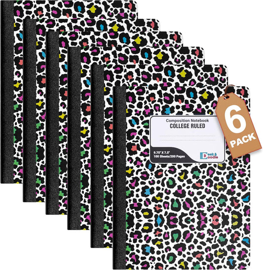 6-Pack Creative Writing Journal: College Rule, 200 Pages, 9.75x7.5