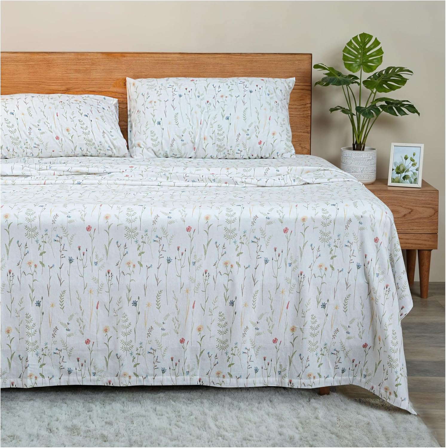 RUVANTI Flannel Sheets Full Size - Soft Organic Cotton Set