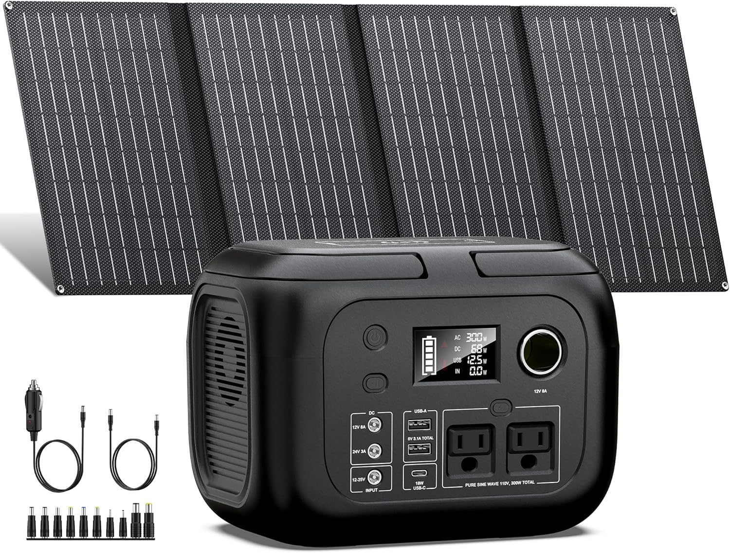 SinKeu 300W Solar Generator: Portable Power Station with 40W Panels
