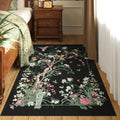 3x5 Washable Chinoiserie-Style Floral Rug - Non Slip Low Pile