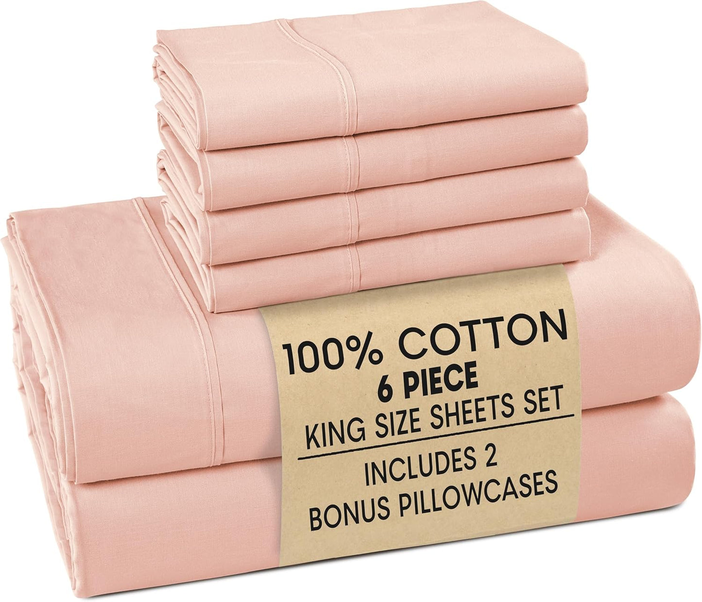 Casa Platino 100% Cotton King Size Sheets Set for Comfort
